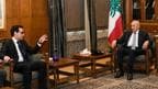 French Foreign Minister Stephane Sejourne in a meeting with Lebanon Parliament Speaker Nabih Berr on Sunday. 