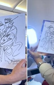 A speed painter turns IndiGo flight attendant's signature into art.