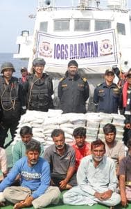 India Coast Guard seizes drugs worth around Rs 600 crore from a Pakistani boat off the Gujarat coast