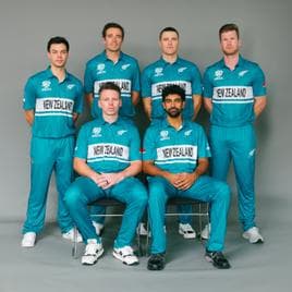 New Zealand Cricket in their team kit for the T20 World Cup 2024